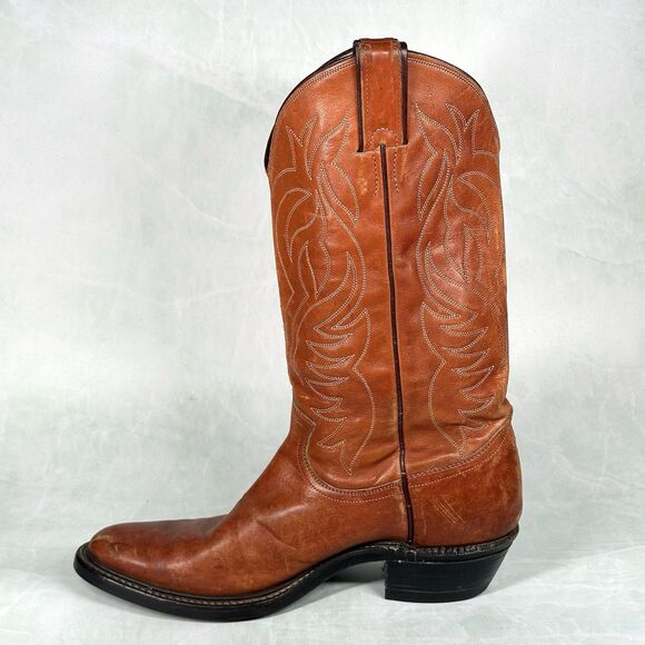 Justin Western Cowboy Boots - Men's Size 8 D BROWN Style 2610 Leather - Picture 8 of 16